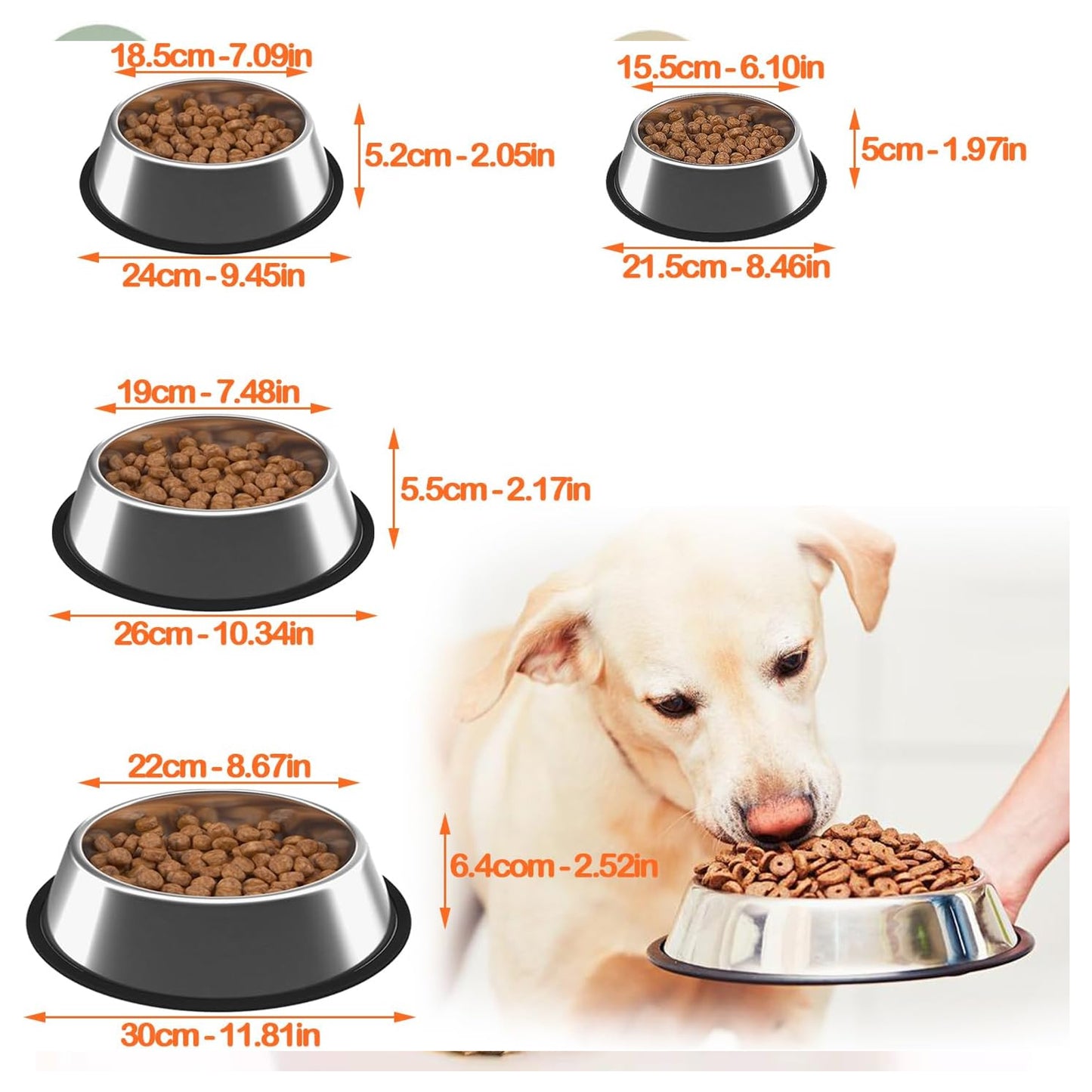 Bps Comedero Bebedero Acero Inoxidable para Perro Gato Mascotas
