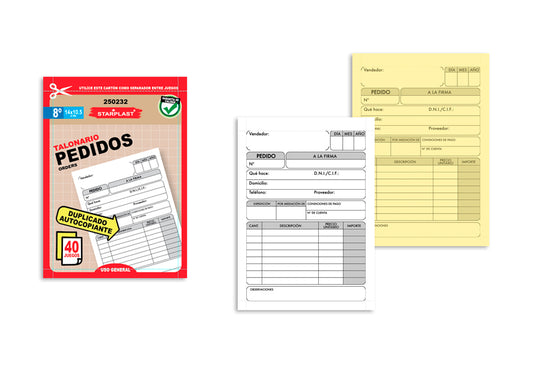 Talonario Pedidos 2 Copias 105X140Mm 40 Juegos