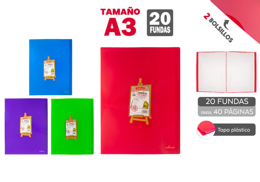 Carpeta 20 Fundas A3
